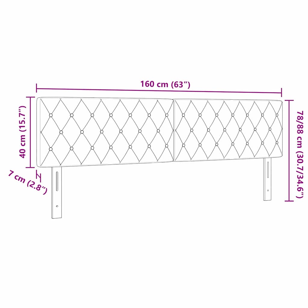 LED Headboard with LED Strip Lights Dark grey 80 cm Velvet